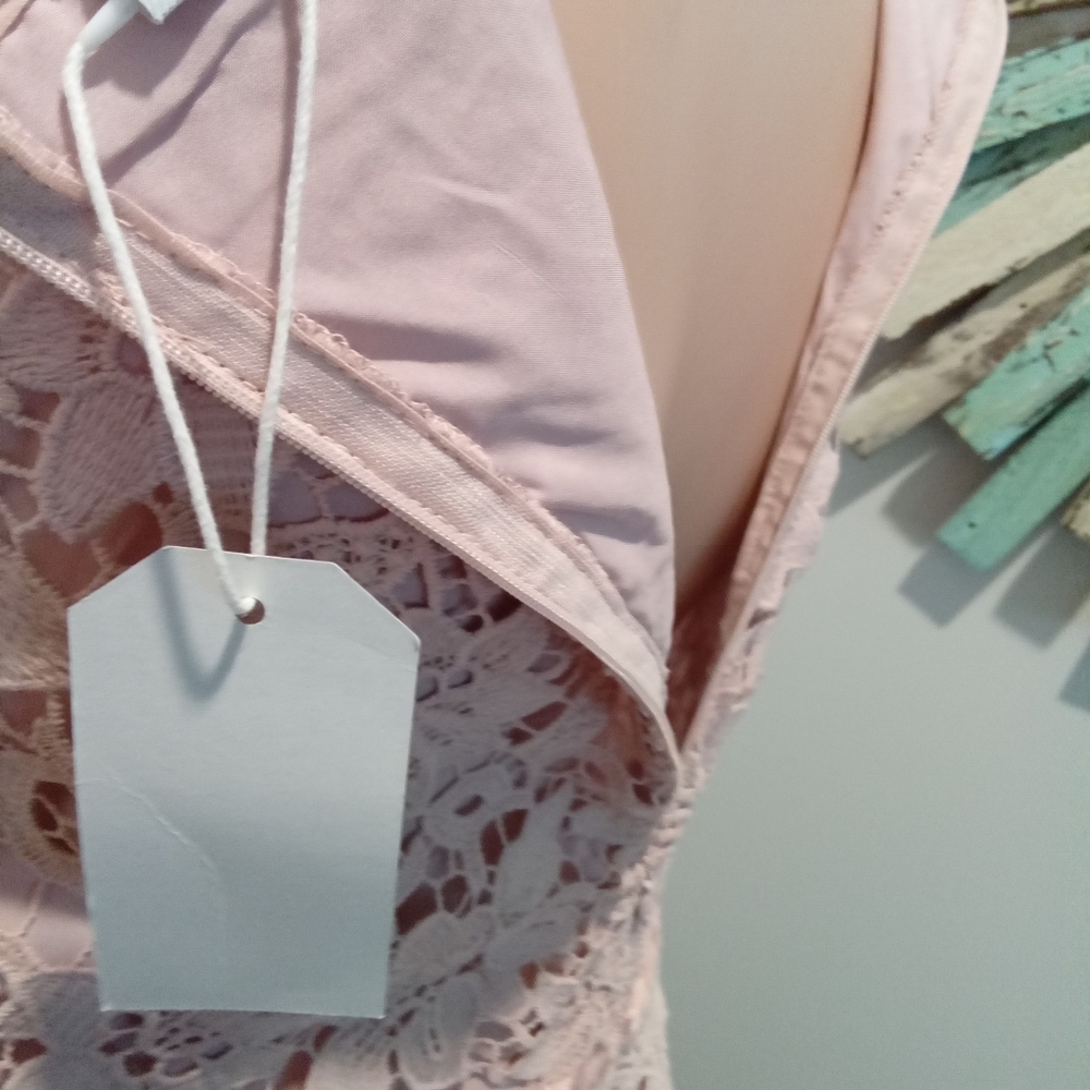 Elegant Pink Lace Dress Size L NWT Wedding, Formal - Picture 2 of 10